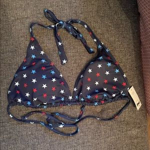 Stars Red White & Blue Removable Light Pad Large Swim Bikini Top Swimsuit